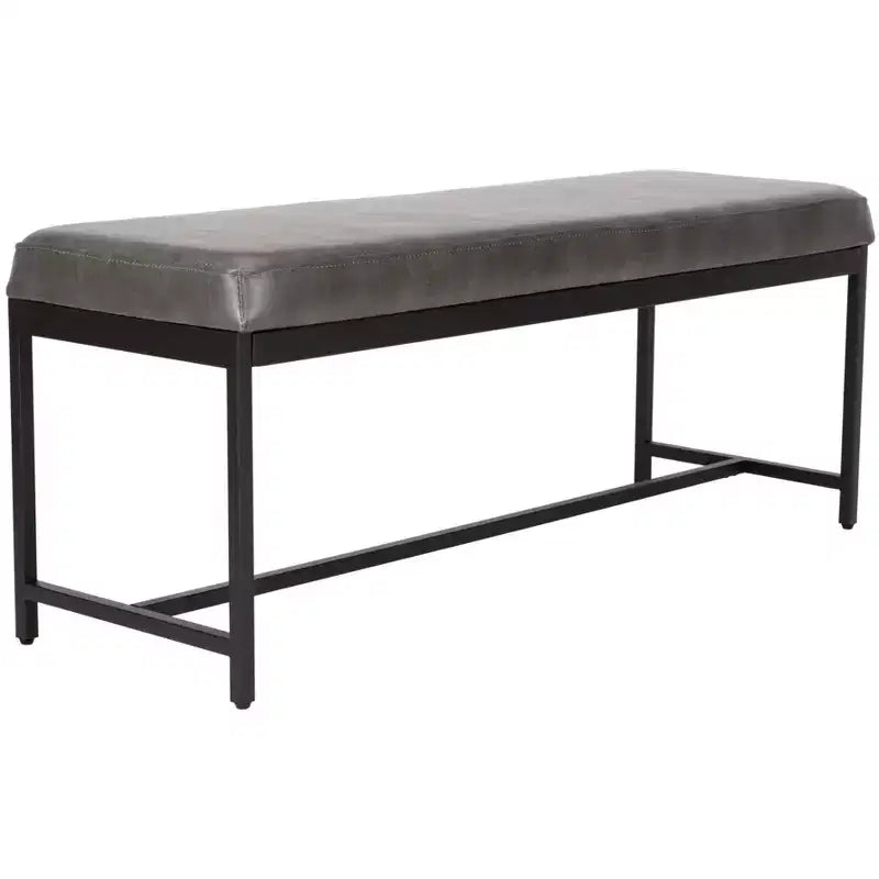 Faux Leather & Metal Bench