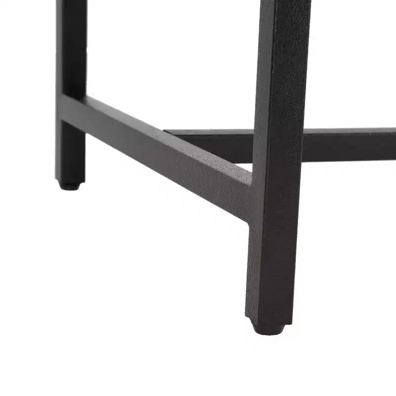 Faux Leather & Metal Bench