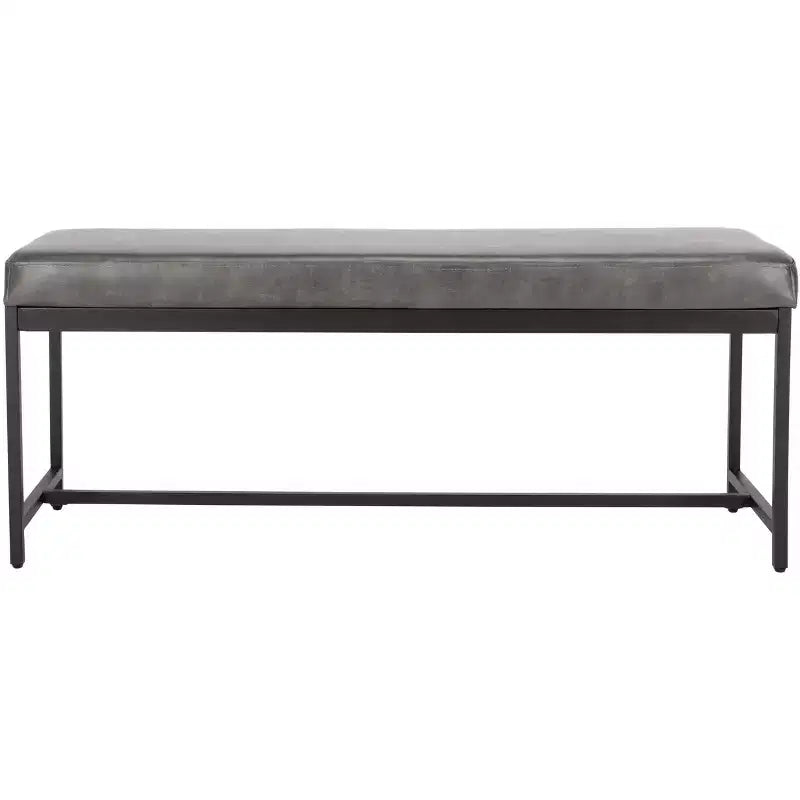Faux Leather & Metal Bench