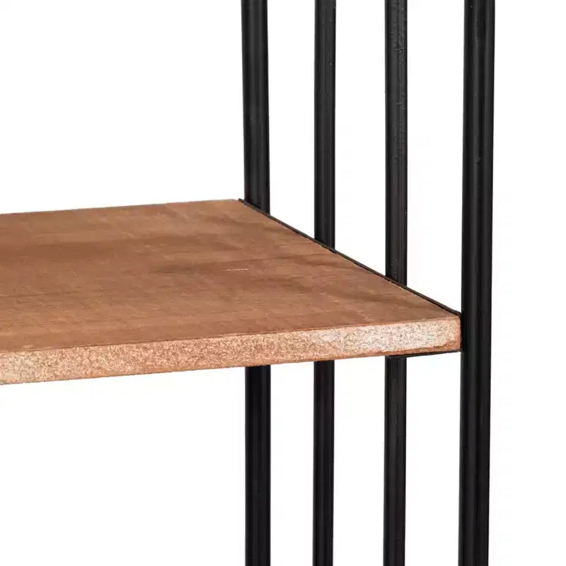 Metal & Wood Hexagon Wall Shelf 32"