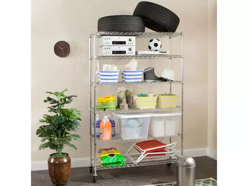 Steel 6-Tier Storage Shelf 47.6'' x 18'' x 75''