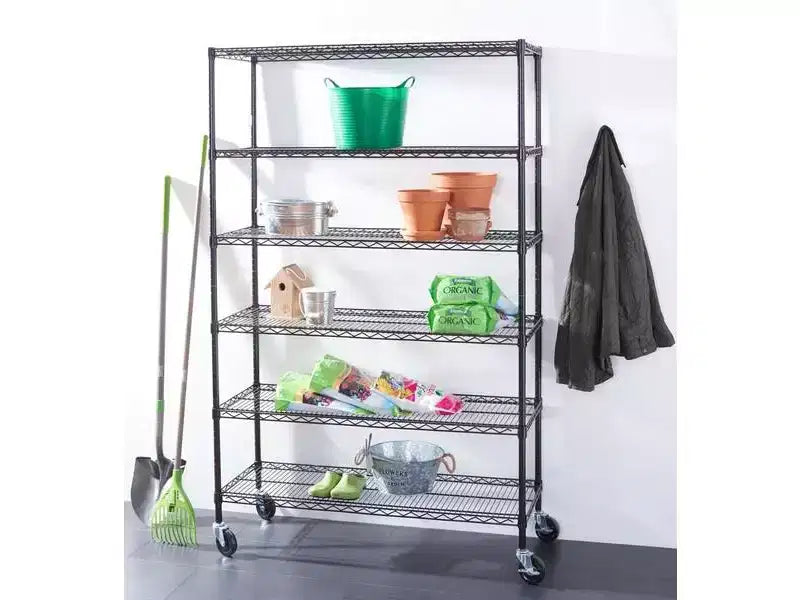 Steel 6-Tier Storage Shelf 47.6'' x 18'' x 75''