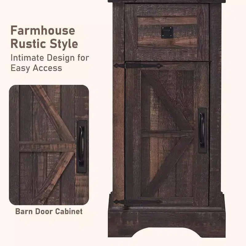 Wood Tall Bathroom Floor Cabinet 68" with Adjustable Shelves