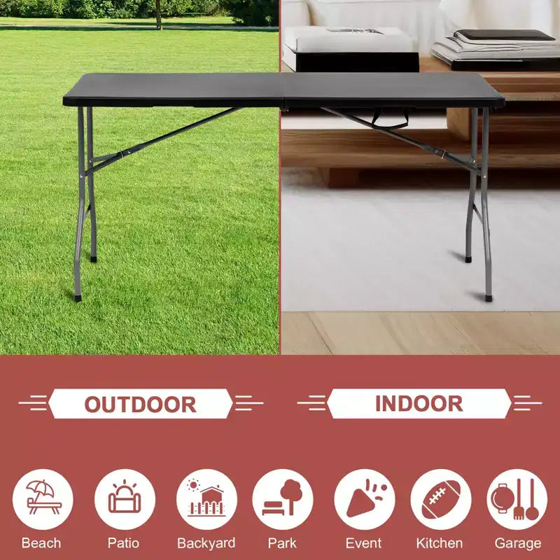 HDPE & Steel Folding Table 5 Foot