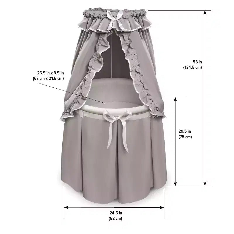 Round Baby Bassinet with Canopy