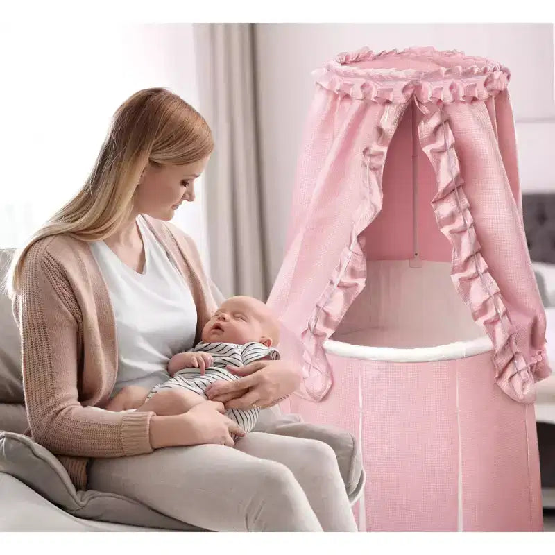 Round Baby Bassinet with Canopy