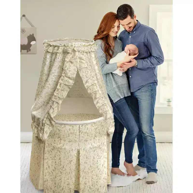 Round Baby Bassinet with Canopy