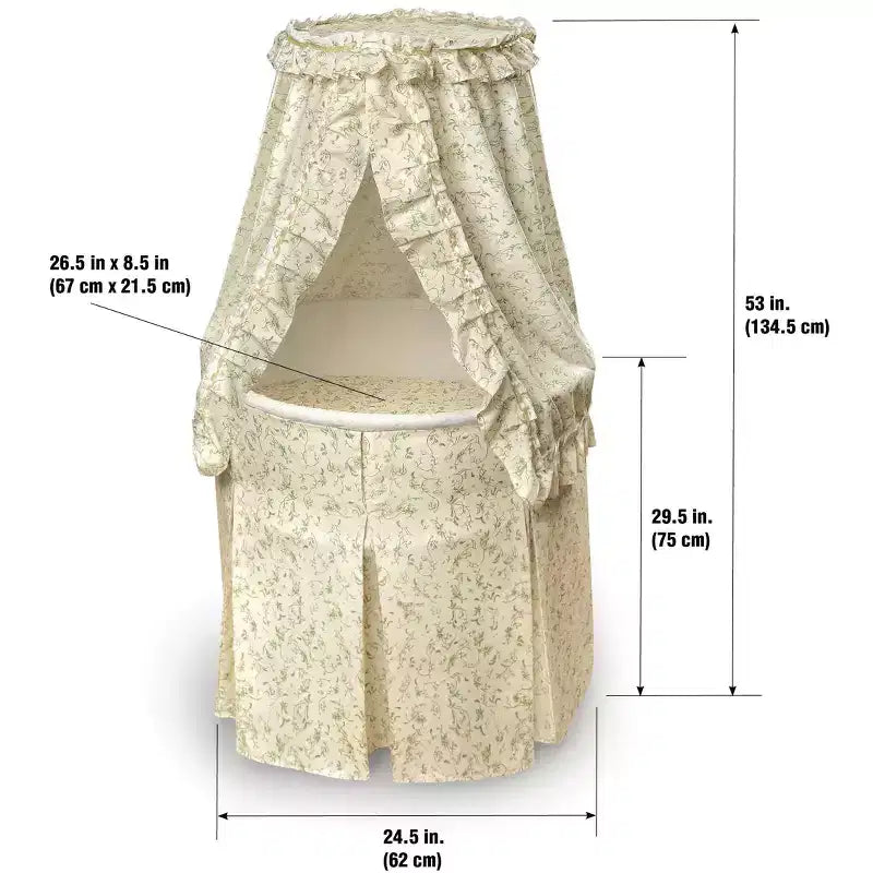 Round Baby Bassinet with Canopy