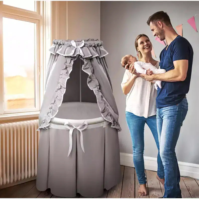 Round Baby Bassinet with Canopy