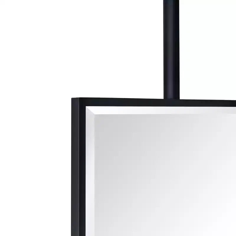 Metal Framed Ceiling-Mounted Bathroom Mirror 20"x30" Matte Black