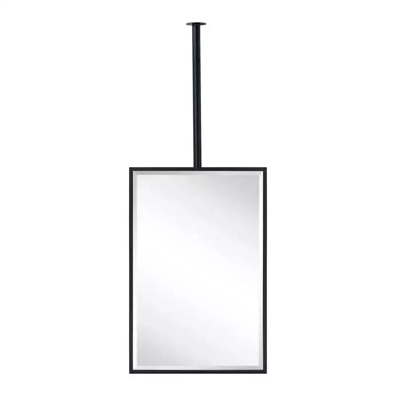 Metal Framed Ceiling-Mounted Bathroom Mirror 20"x30" Matte Black