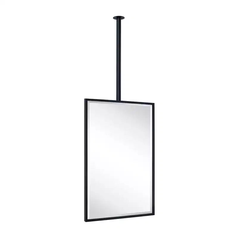 Metal Framed Ceiling-Mounted Bathroom Mirror 20"x30" Matte Black